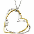 14K White/Yellow Gold .07 CTW Diamond Heart Necklace